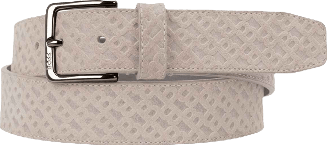 Men's Engraved Logo Soft Suede Belt