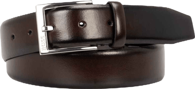 Men's Engraved Logo Leather Business Belt