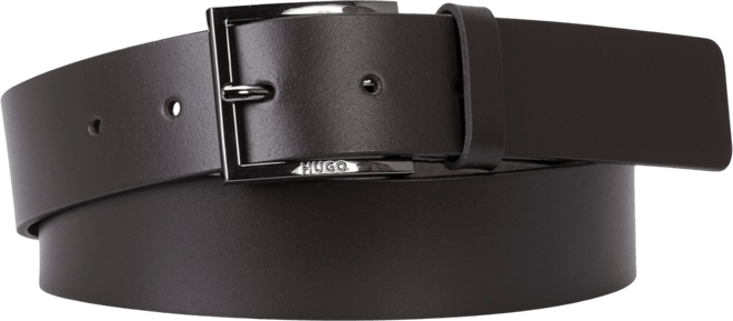 Men's Embossed Logo Leather Belt