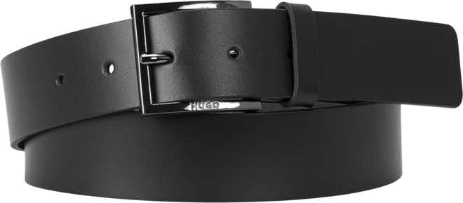 Men's Embossed Logo Leather Belt
