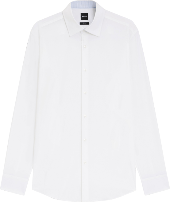 Boss by  Men's Easy-Iron Stretch-Cotton Poplin Slim-Fit Dress Shirt