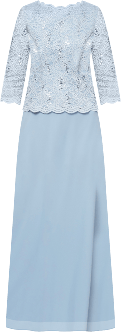 Women's Sequin Embellished Lace Top Gown