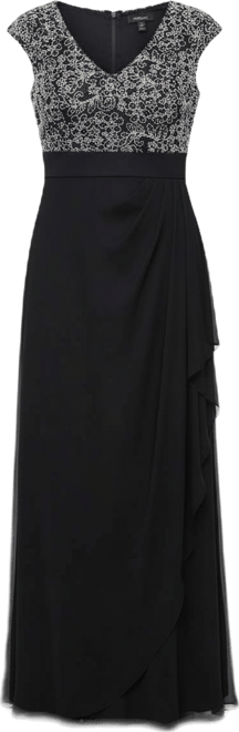 Women's Lace-Bodice Cap-Sleeve Gown