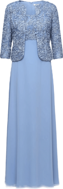 Women's Empire Waist Long Open Soutache Jacket Dress