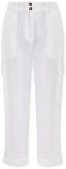 Women's Linen Smocked Cargo Pants, Macy's Exclusive