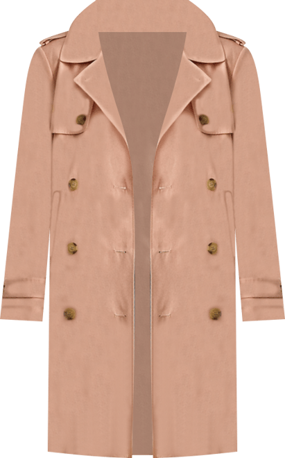 Womens Double-Breasted Belted Trench Coat