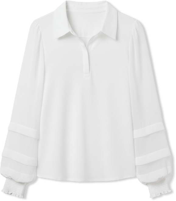 Women's Slim Fit Collared Button-Up Top