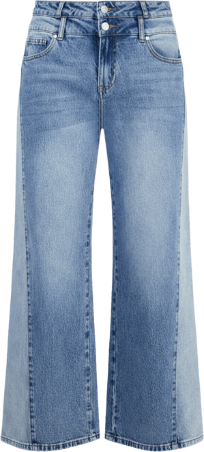 Petite High-Rise Wide-Leg Two-Tone Jeans, Macy's Exclusive