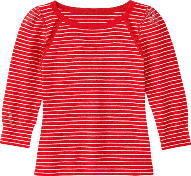 Petite Striped Boat Neck Knit Top