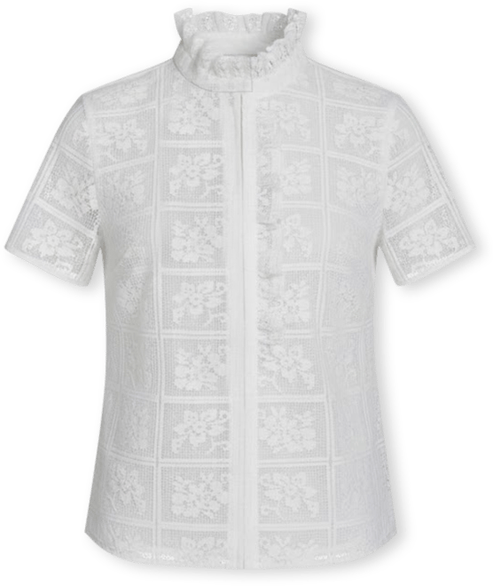 Women's Short-Sleeve Ruffle Front Top