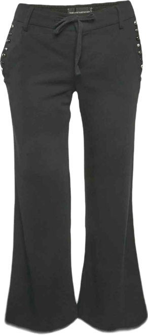 Women's Deluxe Black Cotton Studded Pako Trousers
