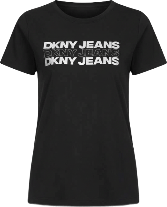 Women's Double Foil Horizontal Outline Stud Logo T-Shirt