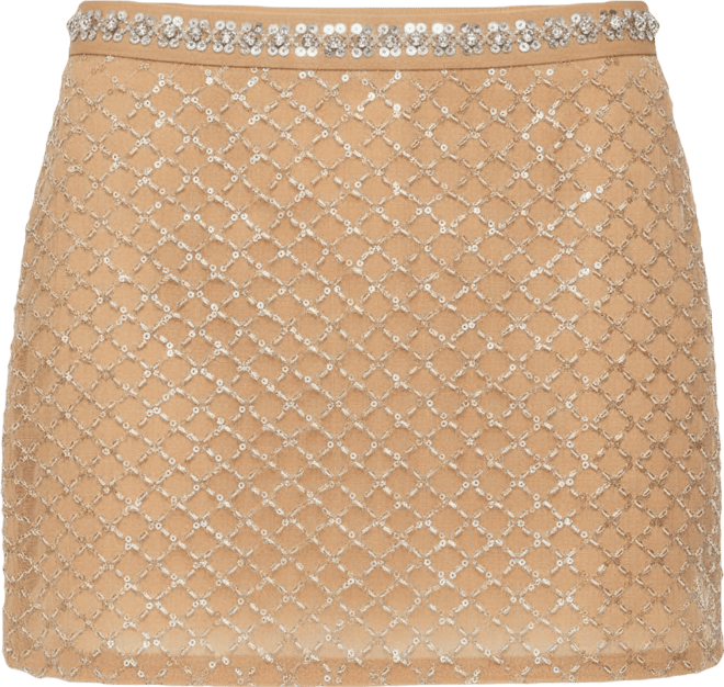 Women's Jenny Beaded Mesh Mini Skirt
