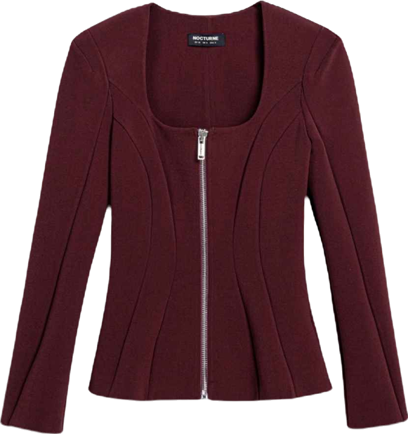 Women's Zip-Front Structured Top