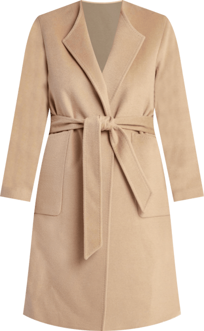 Women's Cashmere Belted Lapel Coat