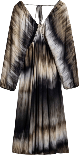 Women's Tie-Back Batik Print Maxi Dress