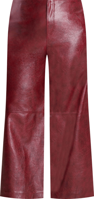 Women's Textured Faux Leather Wide Leg Pant