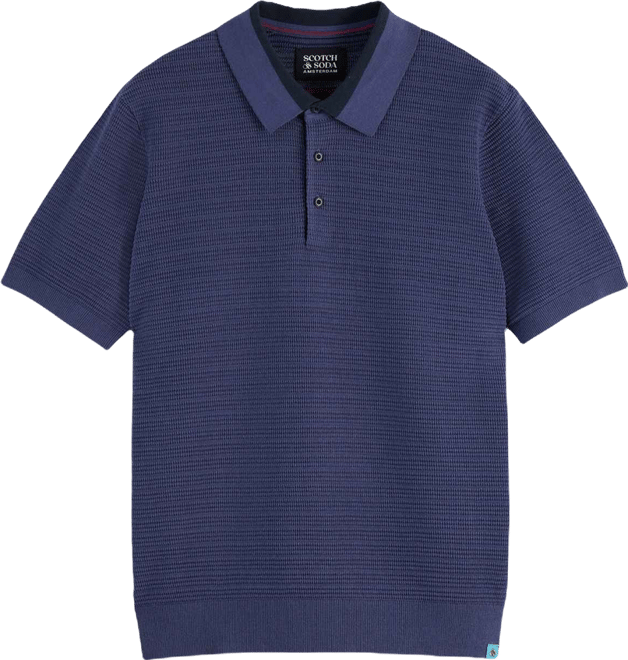 Men's Structured Knitted Regular-Fit Polo Shirt