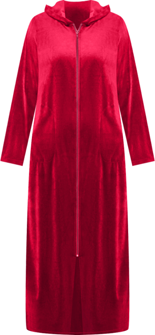 Women's Plus Size Dreams & Co Hooded Velour Robe
