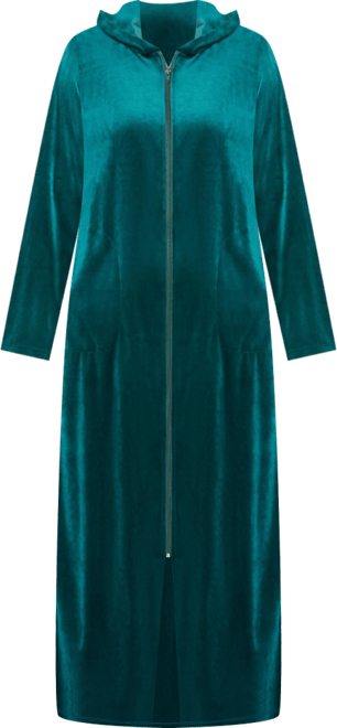 Women's Plus Size Dreams & Co Hooded Velour Robe