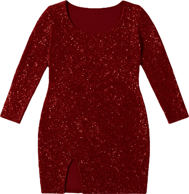 Women's Long Sleeve Sequin Cocktail Dress