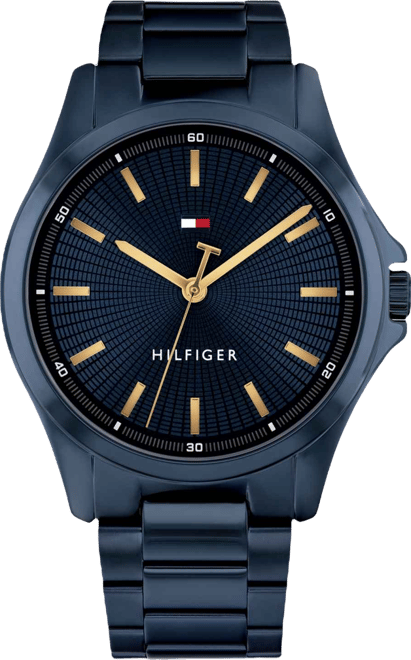 Men's Quartz Ionic Plated Blue Stainless Steel Bracelet Watch, 42mm