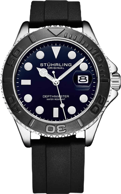 Men s Quartz Depthmaster Diver Watch with Silicone Strap, 42mm Case