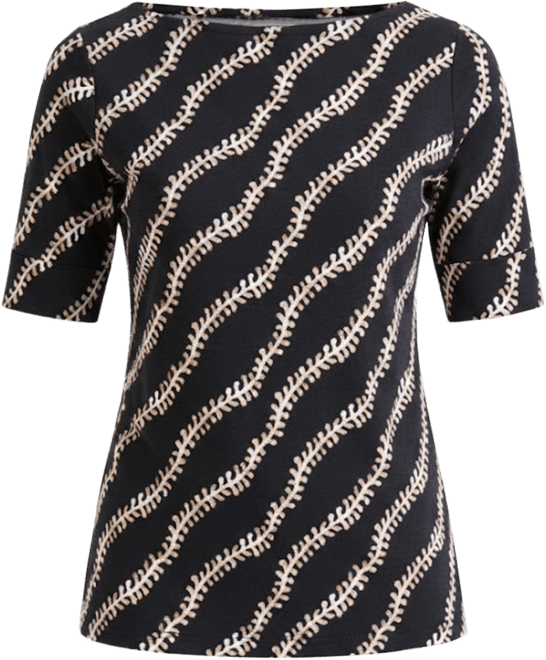 Women's Printed Boat-Neck Elbow-Sleeve Top, Macy's Exclusive