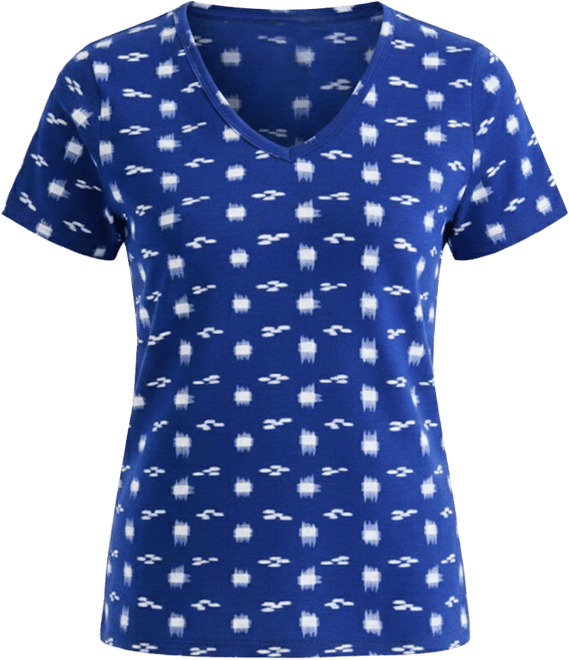 Women's Printed Short-Sleeve V-Neck Top, Exclusively at Macy's