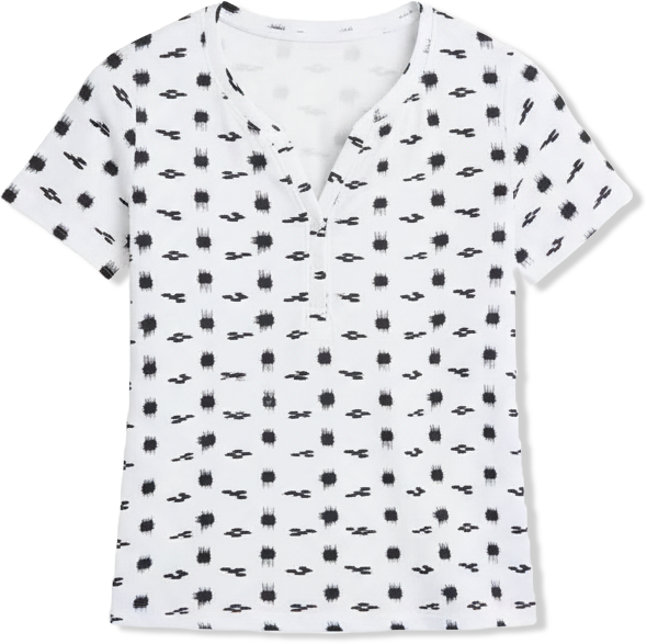 Women's Printed Short-Sleeve Henley Top, Exclusively at Macy's