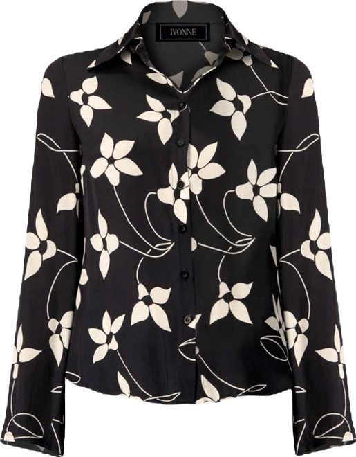 Women's Long Sleeve Printed Shirt Blouse
