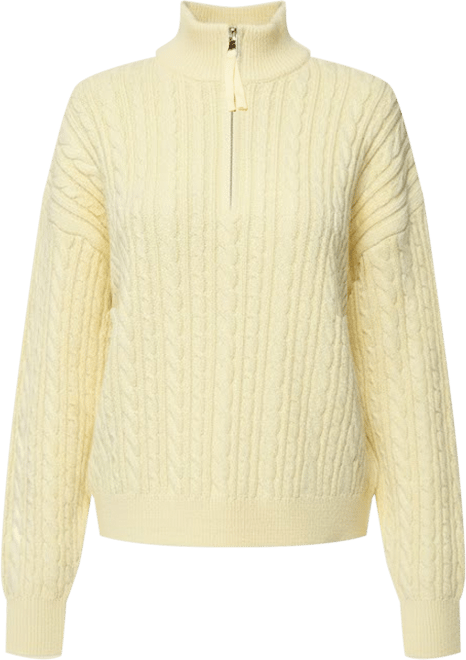 Women's Sarie Cable Knit Quarter Zip Sweater