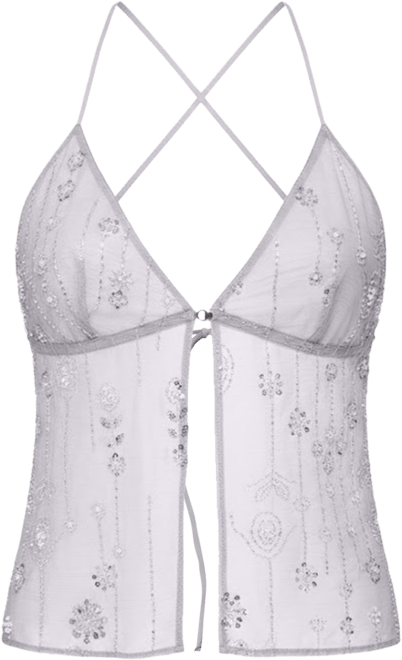 Women's Kylie Beaded Split Front Backless Top