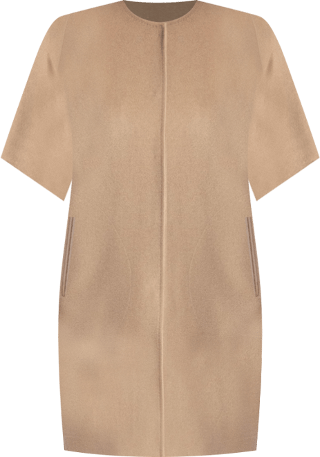 Women's Cashmere Short Sleeve Crew Neck Coat