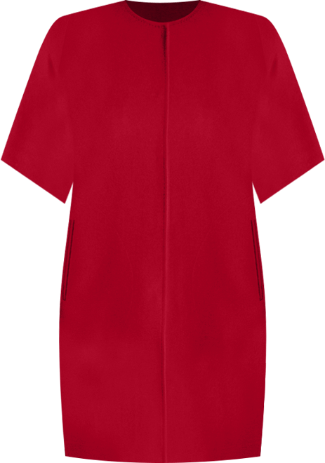 Women's Cashmere Short Sleeve Crew Neck Coat