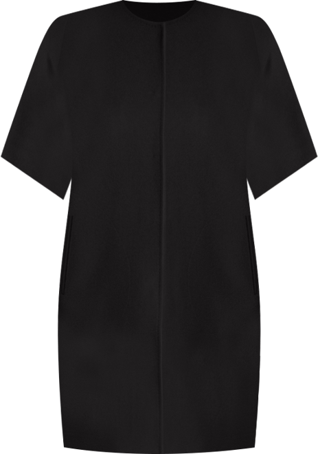 Women's Cashmere Short Sleeve Crew Neck Coat