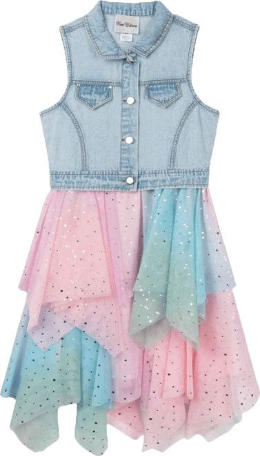 Girls' 7-16 Sleeveless Denim Vest Dress