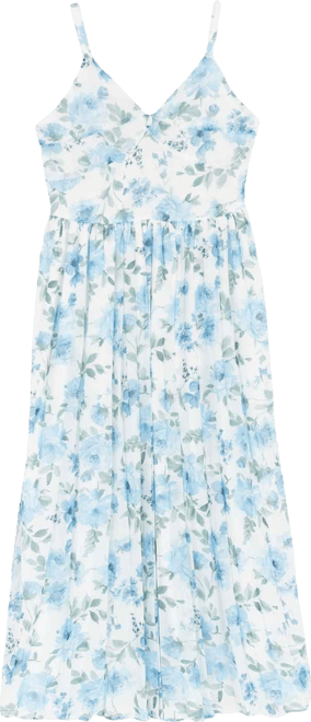 Girls' 7-16 Floral V-Neck Maxi Dress