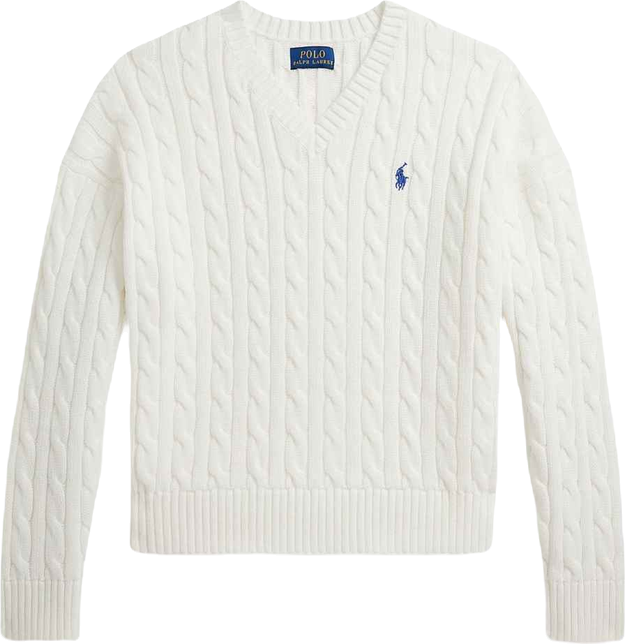 Girls' 7-16 Cable-Knit V-Neck Sweater