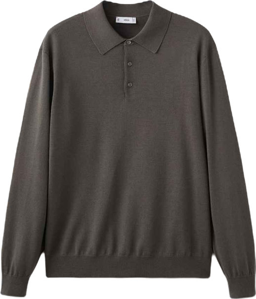 Men's Merino Wool Polo Sweater