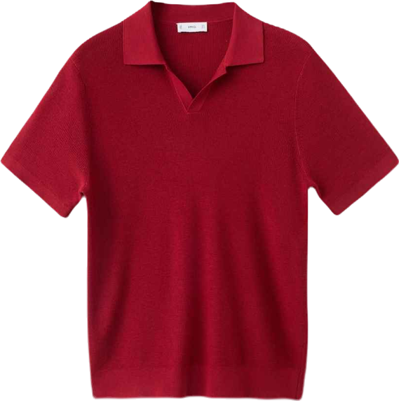 Men's Structured Cotton Knitted Polo Shirt