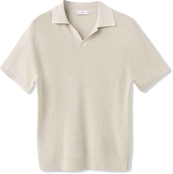 Men's Structured Cotton Knitted Polo Shirt