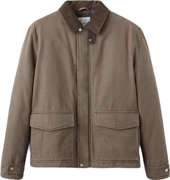 Men's Corduroy Collar Quilted Jacket