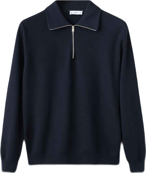 Men's Zipper Collar Microstructure Sweater