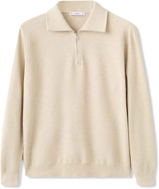 Men's Zipper Collar Microstructure Sweater