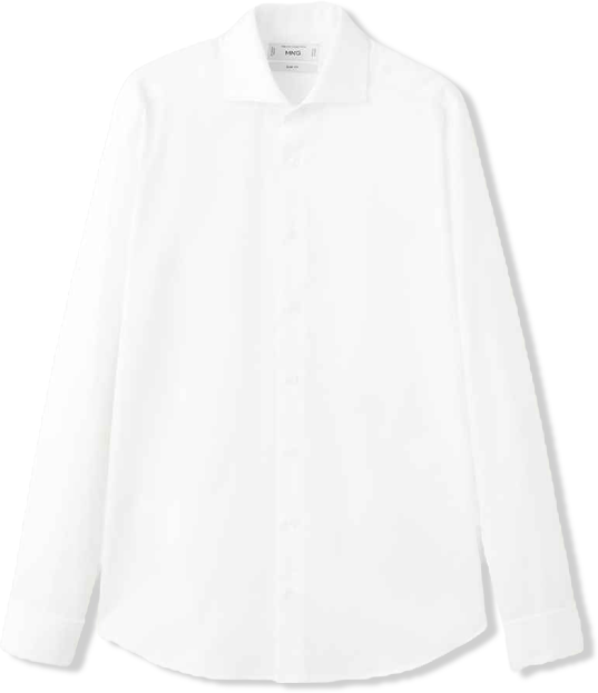 Men's Slim-Fit Twill Fabric Suit Shirt