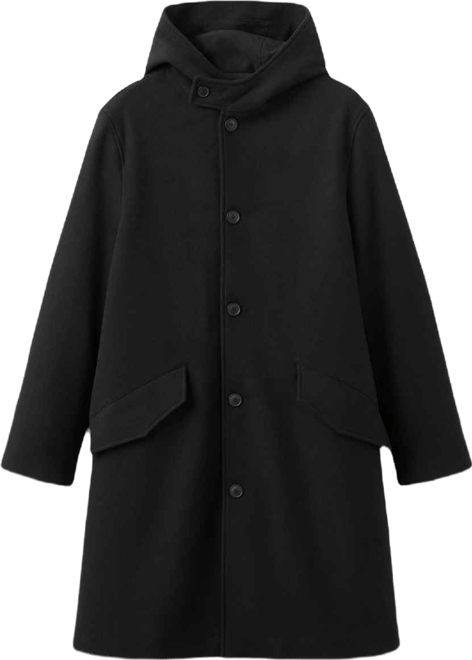Men's Wool Blend Hooded Coat