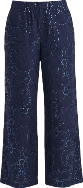 Women's Sequin Eyelet Wide-Leg Pants, Macy's Exclusive