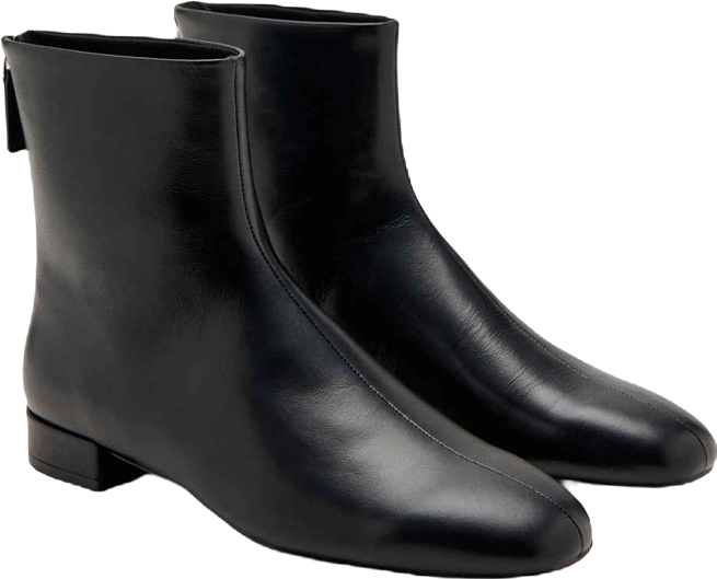 Women's Zipped Leather Ankle Boots