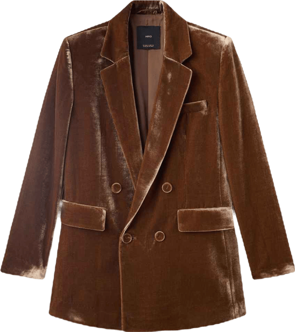 Women's Double-Breasted Velvet Suit Jacket